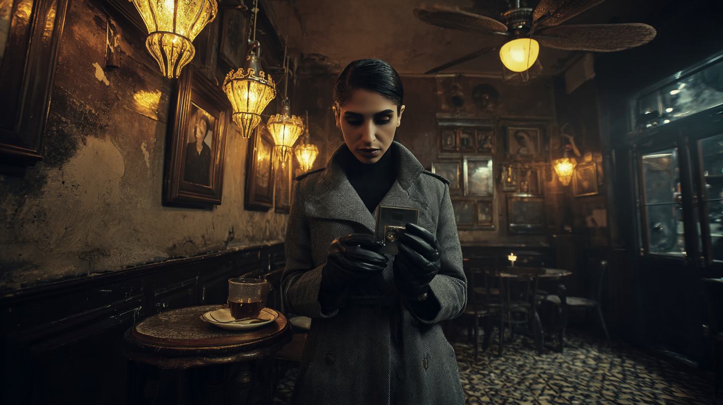 Detective, dim café